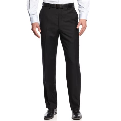 michael kors men's black solid classic-fit stretch dress pants|Michael Kors casual pants.